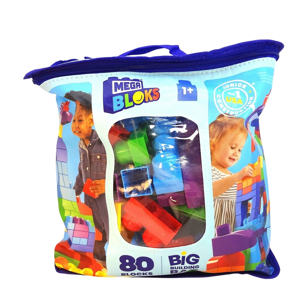 Mega Bloks Big Building Blocks Bag Junior Construction Toy Kids Age 1+ 75 pieces